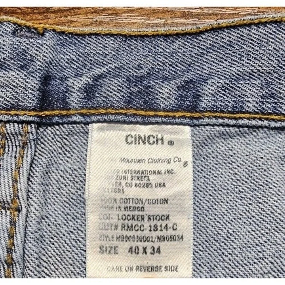 Cinch Jeans Mens 40x34 Green Label Relaxed Fit Tapered Original Rise Med Wash